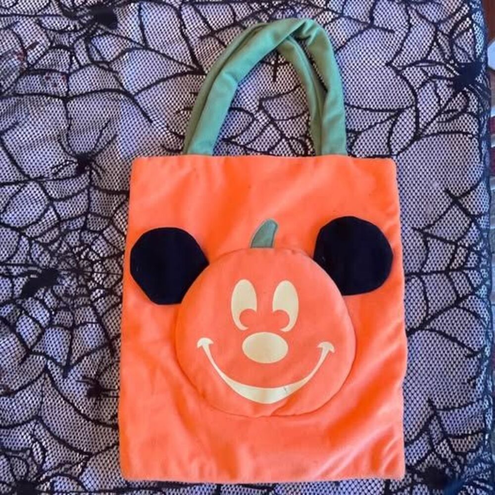 Vintage Disney World Mickey Mouse Trick or Tray Halloween Bag Plush